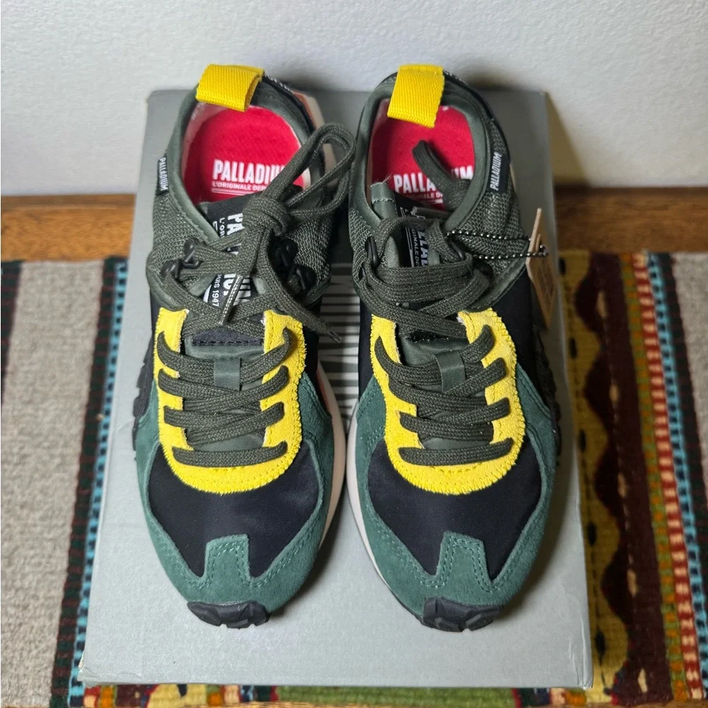 Palladium Green Black Yellow Orange Runner Sneakers